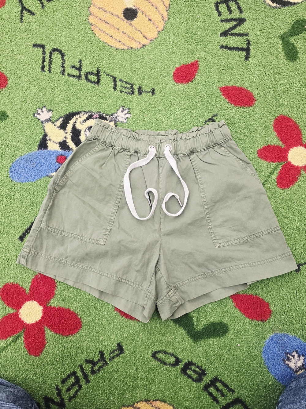 aerie Olive Green High-Waist Paperbag Drawstring Shorts Small